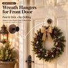 Wreath Hangers for Front Door, 3-Pack Walnut Adhesive Hooks