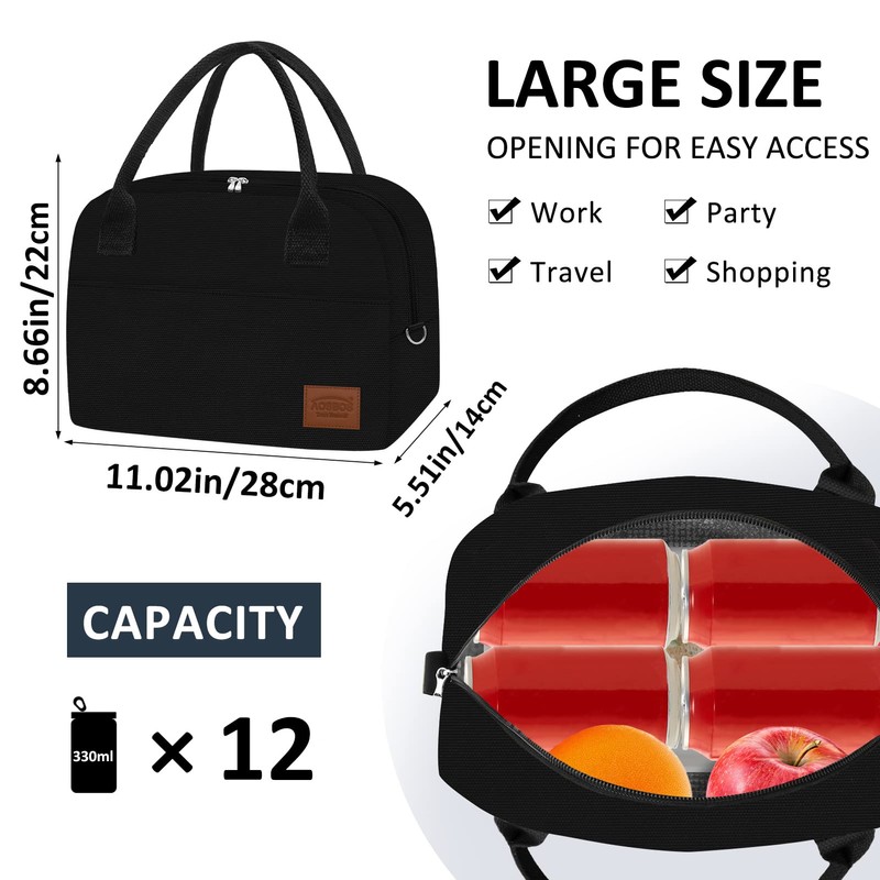 Aosbos Insulated Lunch Bags for Women Reusable Lunch Cooler Tote