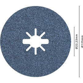 Bosch 1 x PRO Steel R574 Fibre Sanding Disc for X-Lock (for Steel, Steel, Diameter 125 mm, Grit 60, Professional Accessories, Small Angle Grinder)