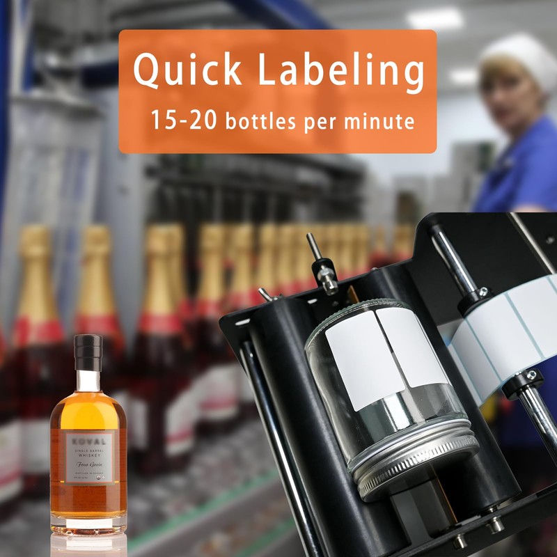 Crenicelif Crenicelif Manual Bottle Labeling Machine, Bottle Label Applicator Adjustable