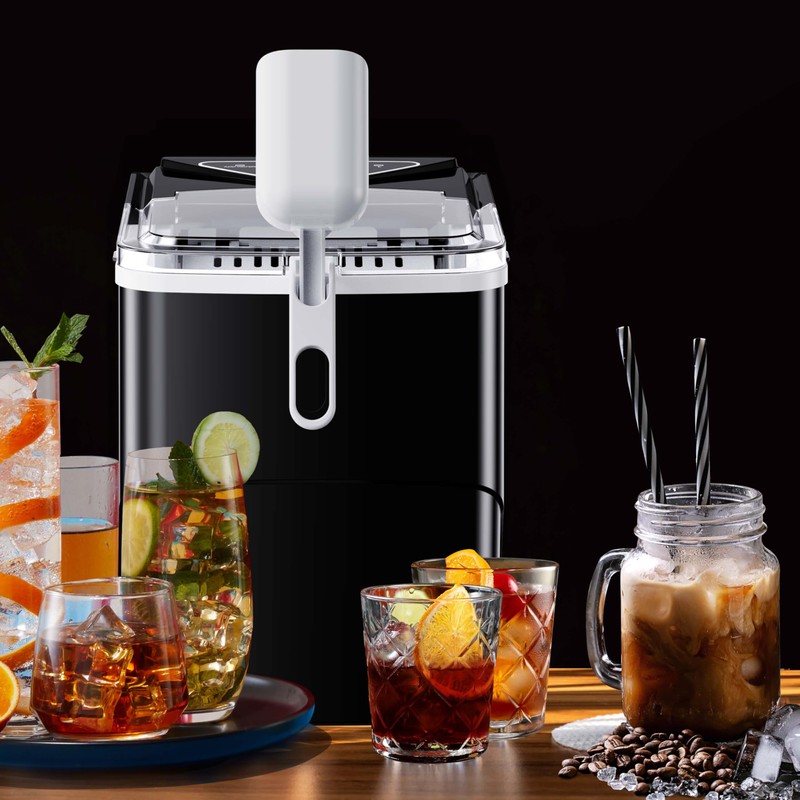 Silonn Countertop Ice Maker, 9 Ice Cubes in 6 Mins,