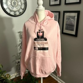 Gildan Graphic perfume  pink hoodie NEW sz L