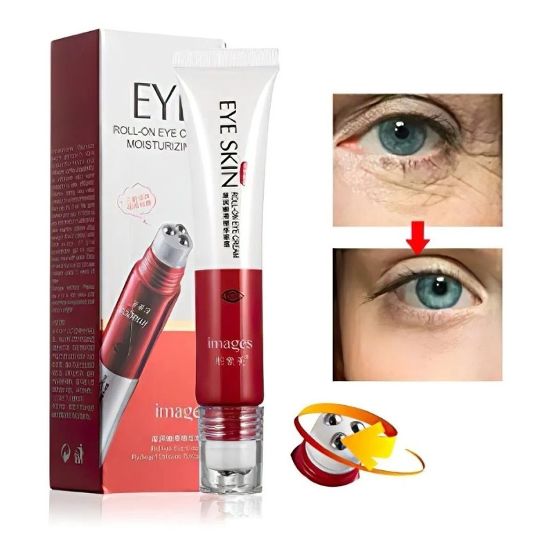 Kit 2 Cremas Ojos Anti Arrugas Hidratante Colágeno Roll On