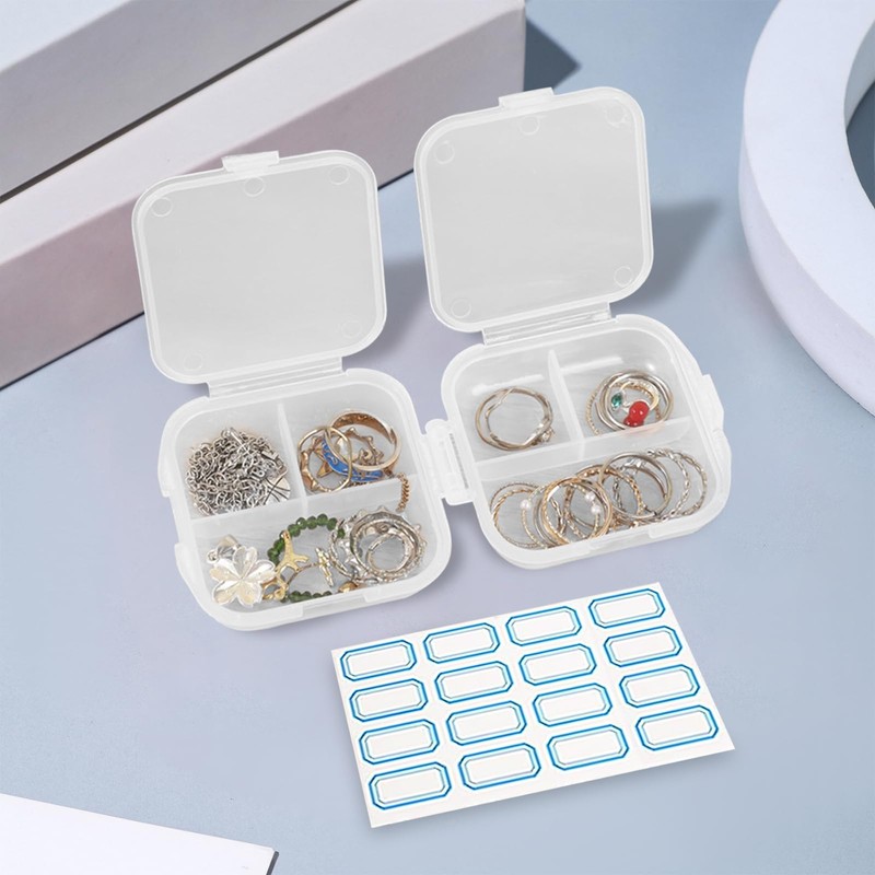 Travel Pill Organizer 6 Compartments Portable Pill Case with Double
