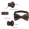 Alizeal Mens Floral Pattern Pre-tied Bow Tie, Pocket Square and
