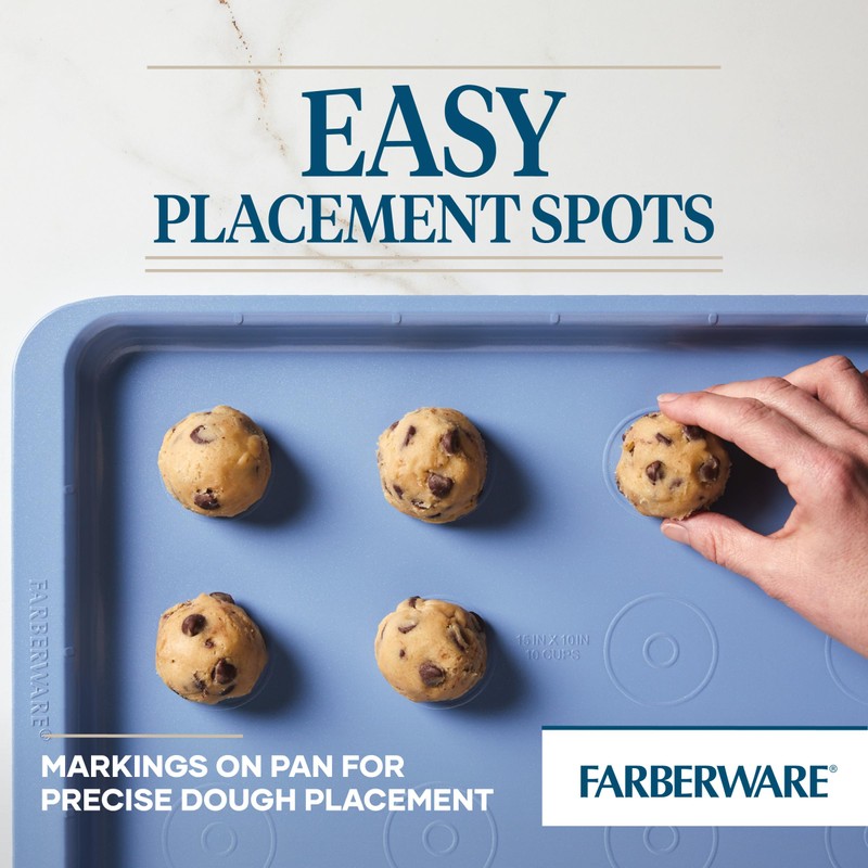 Farberware Easy Solutions Nonstick Bakeware Cookie Pan/Baking Sheet with Drop