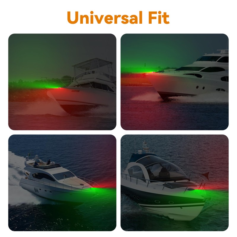 RVZONE 12-24V LED Boat Navigation Lights IP67 Waterproof Red and