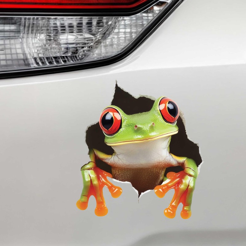 Tree Frog Wall Decal – 3D Vinyl Sticker – Peel