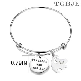 TGBJE Remember Who You Are Bracelet Inspired Bangle Lion Gift for Friend (Lion bangle)