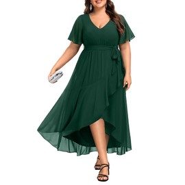 Talisea Emerald Green Dress for Women Plus Size Wedding Guest Formal Holiday Fall Bridesmaid Cocktail Christmas Evening
