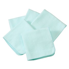 Gauze Handkerchief, Set of 5, Towel Handkerchief, Made in Japan, Senshu Towel (Approx. 9.1 x 9.1 inches (23 x 23 cm), Light Blue
