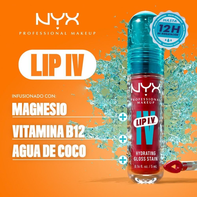NYX Professional Makeup, Lip IV Tinta para Labios Hidratante con
