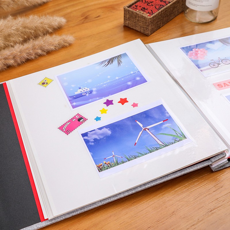 Linen Cover Photo Album Self Adhesive Laminated Photo Album with