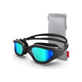 Hirola Goggles de Natación Polarizadas, Gafas Anti Empañamiento Profesionales para Adultos, Hombres y Mujeres (Negro)