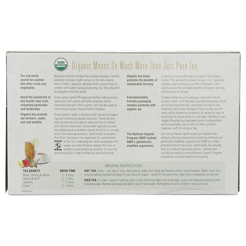 Davidson's Organics, Spiced Pear, 100-count Unwrapped Tea Bags