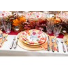 Caspari Swirling Leaves White Paper Dinner Plates - Includes 12