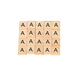 Wooden Alphabet Scrabble Tiles Set Letters Numbers Pieces Wood Crafts Symbol Capital Decoration Scrapbooking Handcraft Crossword Coasters Game Board Deluxe Edition Spelling Making Letter A 20X