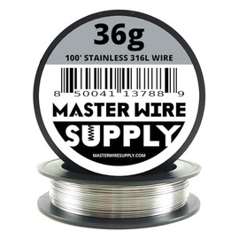 Stainless Steel 316L - 100' - 36 Gauge Wire - 100ft - 0.13mm - 0.005in - Master Wire Supply - Made in USA