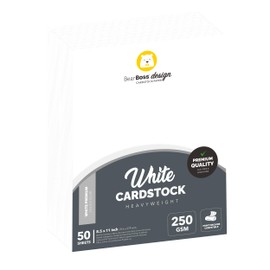 White Cardstock Thick Paper 50 Sheets, 8.5" x 11" Heavyweight 92lb Cover Card Stock for Crafts and DIY Cards Making