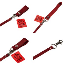 USA DESIGN AMWC-035 Leather, Genuine Leather, Belt Loop, Short Size, Short Wallet Chain, Wallet Cord, Motorcycle, Biker, Touring, Wallet, Holder, Convenient,, red