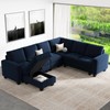 Belffin Small Storage Ottoman Module for Modular Sectional Sofa Blue