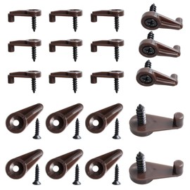 Adyoney 80 Pcs Glass Retainer Clips Kit, 4mm Glass Retainer Clip, Brown Glass Cabinet Clips, Glass Panel Clips with Screws, for Fixing Glass Cabinet Doors Wardrobe Mirror