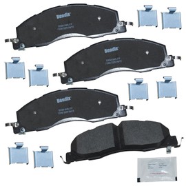 Bendix Premium Copper Free CFM1399 Semi-Metallic Brake Pad (with Installation Hardware Front)