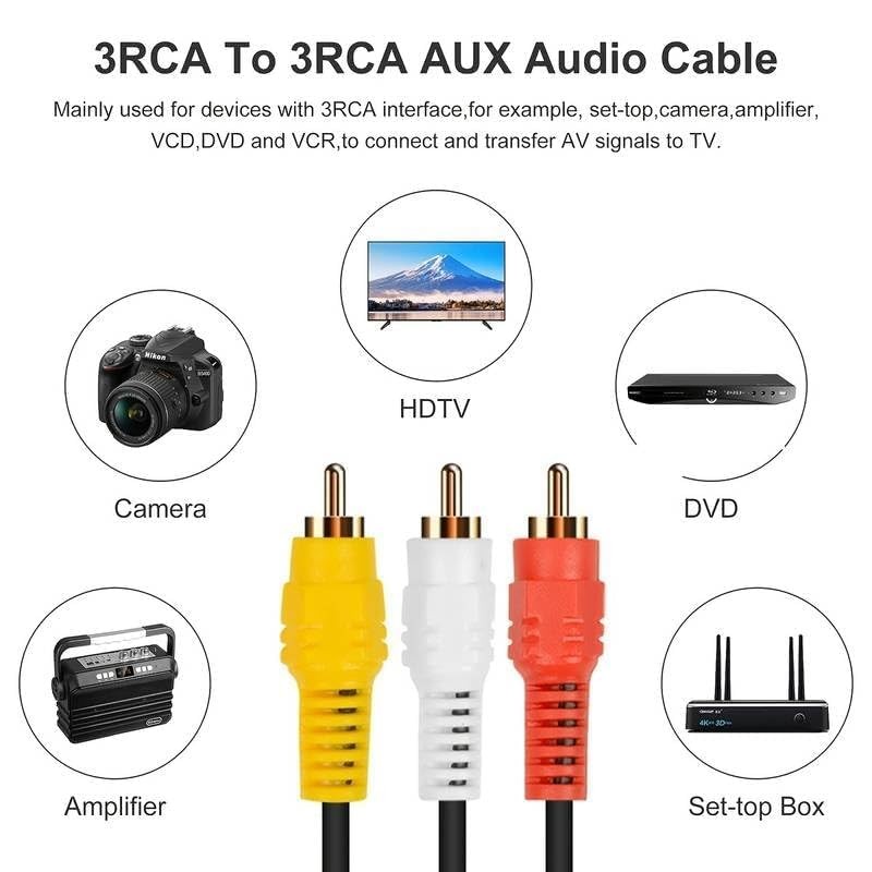 CABLEPELADO 3 RCA Male 1 RCA Male Composite Video and