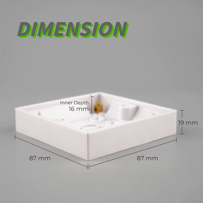 WK Electrical - Single Gang Pattress Box (Inside 16mm, Outside