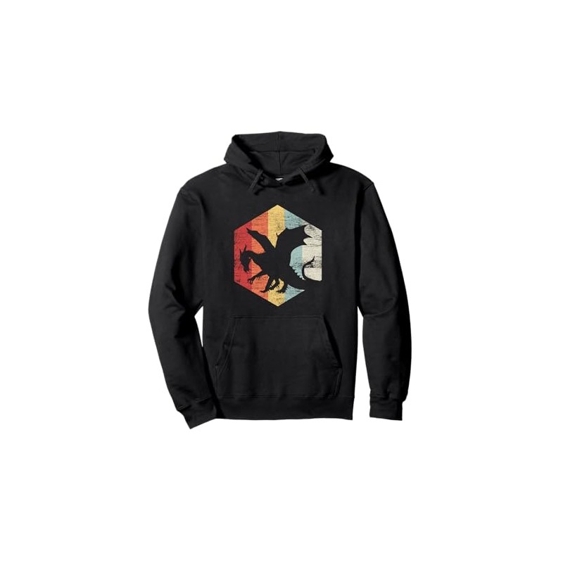 Retro Dragon Pullover Hoodie