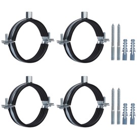 JDHGSHL 4 PCS Split Ring Pipe Hanger, Heavy Duty Adjustable Pipe Bracket Clamp with Screw & Expansion Tube, Wall Ceiling Mount Galvanized Iron Pipe Strap Supports Fit for Pipe OD 1.9-2 Inch(47-51mm)