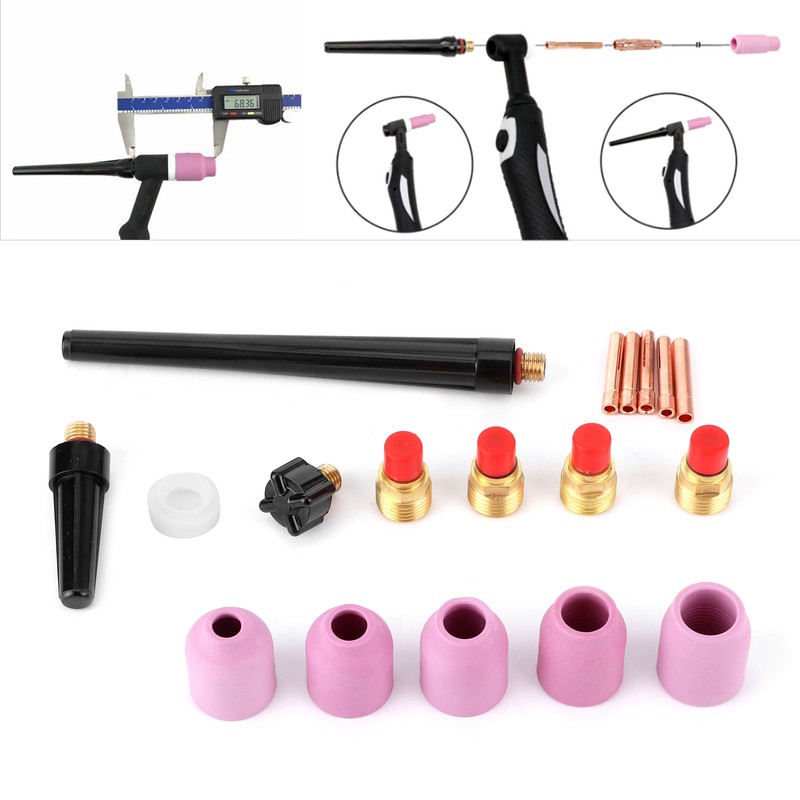 18pcs/set Ceramic Nozzle Collet Gas Lens Kit TIG Welding Gun