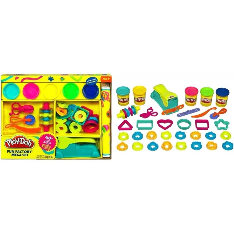 Play-Doh Over 40-Piece Fun Factory Pretend Play Mega Set With