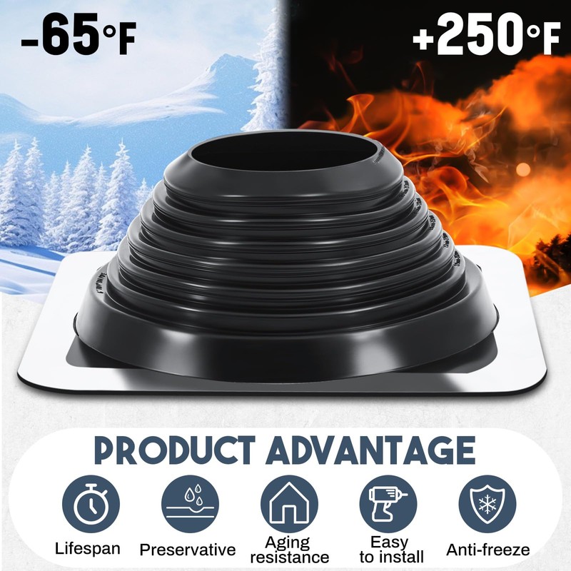 Yaocom #7 Metal Roof Vent Boot Chimney Flashing Roof Jack