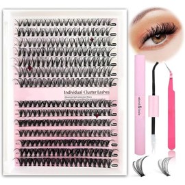 Kit De Extensión De Pestañas, Mezcla 30D 40D Con Unión Y Sellado De Sujeción Fuerte, Todo En 1 Con 280 Pestañas Individuales Y Pinzas