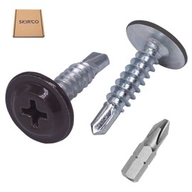 SKIR'CO (Pack of 50) Painted 4.2 x 16 mm Self Drilling Screws, Phillips Modified Truss Head, Tapping Screw, Flat Head (50, Taupe RAL 8019)