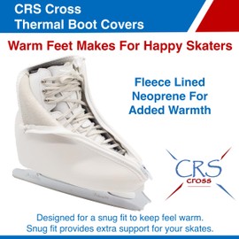 CRS Cross Thermal Skate Boot Covers - Insulated Neoprene Warm Skate Covers for Ice Skating, Figure Skates and Hockey. (White, X-Large)
