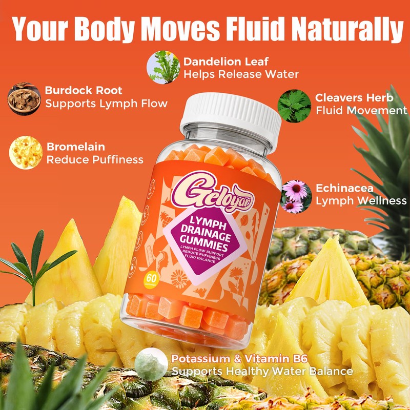 Geloyar Lymphatic Drainage Gummies for Women – Lymph Flow Support,