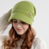 Enwokran Women Winter Knit Visor Hat Fleece Lined Warm Pullover