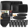 Teivio 48-piece Kitchen Plastic Wheat Straw Square Dinnerware Set for