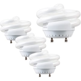 SLEEKLIGHTING 13Watt T2 Spiral CFL GU24 Base Puck Light Bulb -4200K 800 lm UL Approved,Compact Fluorescent - White Light 4pack