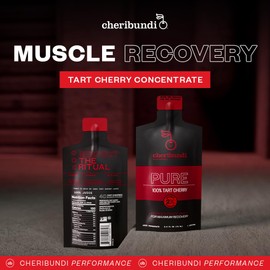 Cheribundi | 100% Tart Cherry Juice Pure Concentrate Grab & Go | 2.5 Fluid Ounce Pouch for Maximum Recovery with 40 Tart Cherries | 100 Calories, 0 Preservatives, Non-GMO | 2.5 floz (Pack of 12)