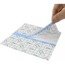 투명 방수 붕대 50개 6인치 x 8인치 피부 보호 테이프 두 번째 드레싱 Transparent Waterproof Bandages 50pcs 6inch x 8inch Skin Protective Tape Second Dressing [6 in X 8 50 Count]