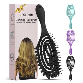 Hair Brush without Pulling, Detangling Brush Also for Curls and Long Hair Curls Brush Detangler for Women - Brush - Spiral Spring Hair Brushes Hair Brush (Black)