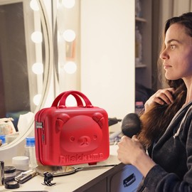 Balakaka Cosmetic Case Travel Makeup Bag Organiser, Beauty Case Hard Shell Small Portable Cosmetic Bag for Travel Waterproof and Wear-Resistant Beauty Case Toiletry Bag Girls Gift, red, Case