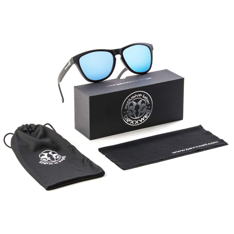 Bexxwell UV400 UV400 Polycarbonate Sunglasses with Microfibre Cleaning Cloth, Pouch