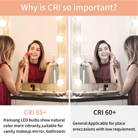 G25 LED Light Bulbs Uniform Lighting Vanity Light Globe Bulbs,Hansang 4000K Natural Daylight High CRI Bathroom Mirror Light Bulbs E26 Base for Bathroom Bedroom Makeup Mirror Not-Dimmable 4 Pack