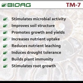 BioAg TM7 Organic Humic Acid Soil Conditioner Plus Essential Micronutrients, Dry Amendment for All Plants, S B Co Cu Fe Mn Mo Zn (300 Grams)