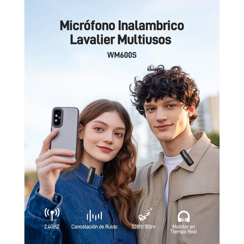 MAONO Micrófono Inalámbrico Celular para Android : Microfono Lavalier Solapa