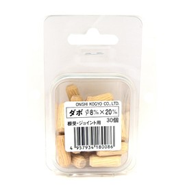 Onishi Kogyo Wooden Dowels, 0.3 x 0.7 inches (8 x 19 mm), Pack of 30